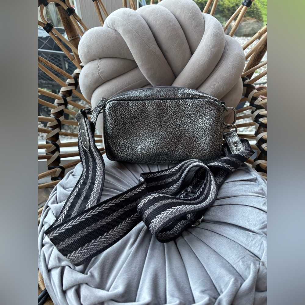 The Sak Crossbody Metallic and Black Bag